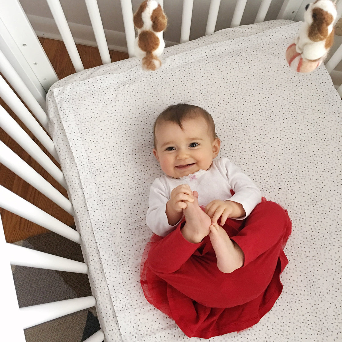 White Cotton Crib Sheet Set I760512