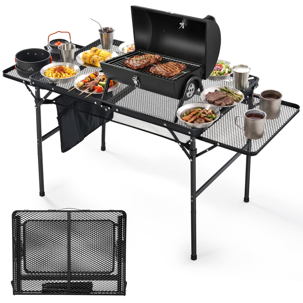 Folding Camping Table with 2 Wing Panels Q818