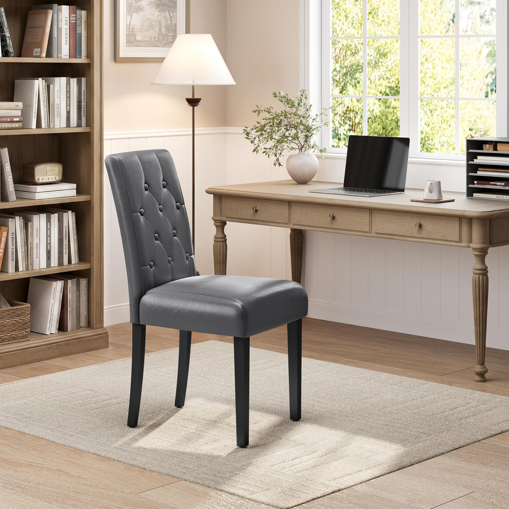 Dining Chairs Set of 2 Tufted Gray G803605