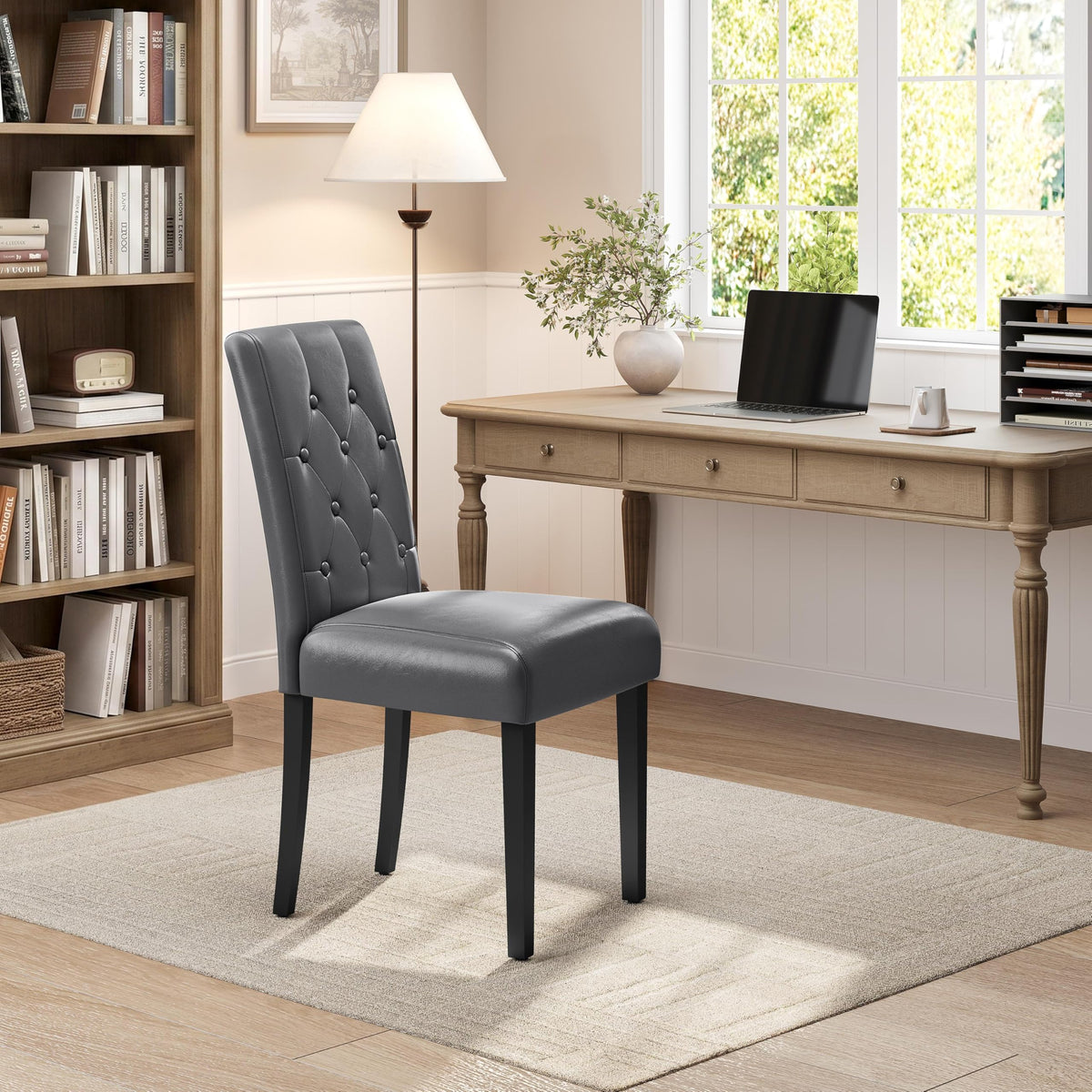 Dining Chairs Set of 2 Tufted Gray G803605