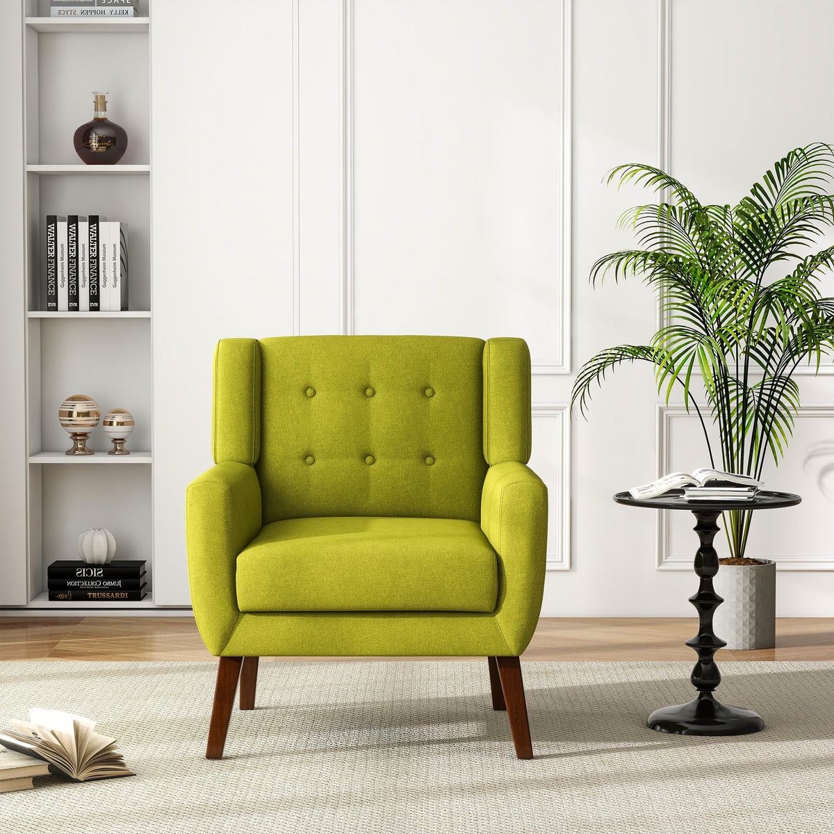 Green Fabric Accent Chairs Set of 2 D93485