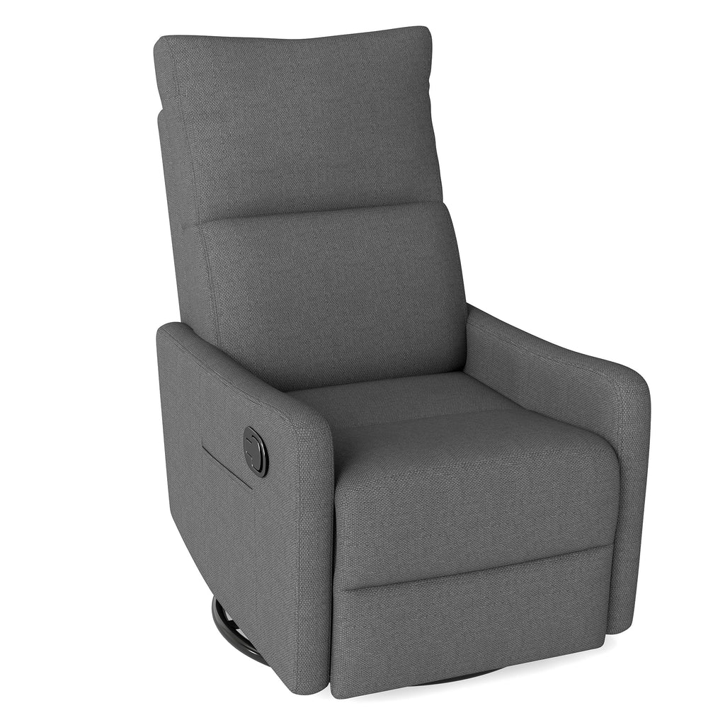 Dark Gray Swivel Rocker Recliner Chair C6452
