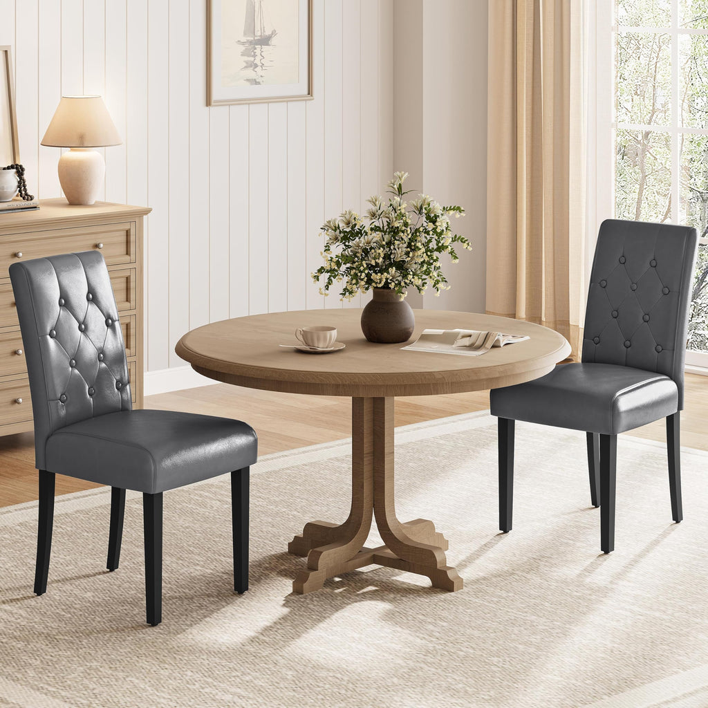 Dining Chairs Set of 2 Tufted Gray G803605