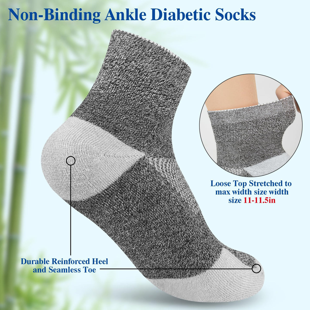 Diabetic Socks for Men, 10 Pairs Ankle & Low Cut Size 9-15 H766